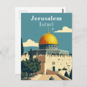 Jeruzalem, Israël Iconische kunst Briefkaart (Voorkant / Achterkant)