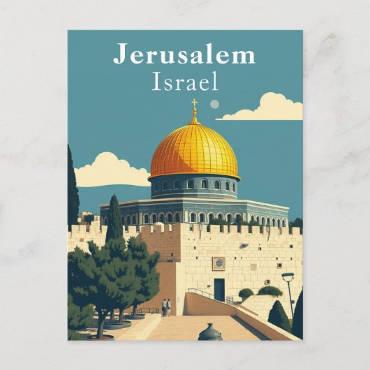 Jeruzalem, Israël Iconische kunst Briefkaart (Voorkant)
