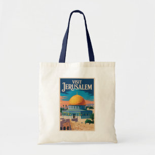 Jeruzalem Israël Illustratie Reis Kunst Vintage Tote Bag