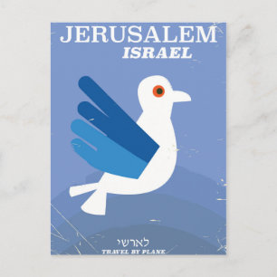 Jeruzalem Israël Israël vintage reisposter Briefkaart