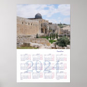 Jeruzalem, Israël. Kalender 2024 Poster (Voorkant)