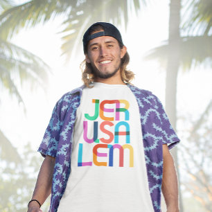Jeruzalem Israël Pop Art Letters T-shirt