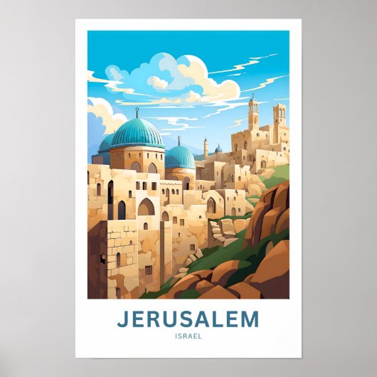 Jeruzalem Israël Reisprint Poster (Voorkant)