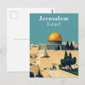 Jeruzalem, Israël Retro Art Briefkaart (Voorkant / Achterkant)