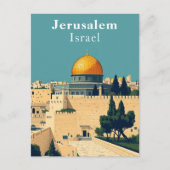 Jeruzalem, Israël Retro Art Briefkaart (Voorkant)