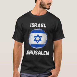 Jeruzalem Israel Retro  Sport Israëlische Vlag T-shirt