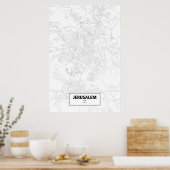 Jeruzalem, Israël (zwart op wit) Poster (Keuken)