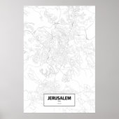 Jeruzalem, Israël (zwart op wit) Poster (Voorkant)