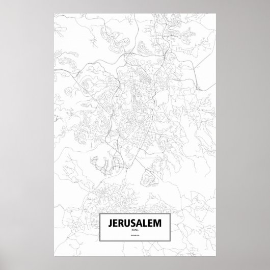 Jeruzalem, Israël (zwart op wit) Poster (Voorkant)