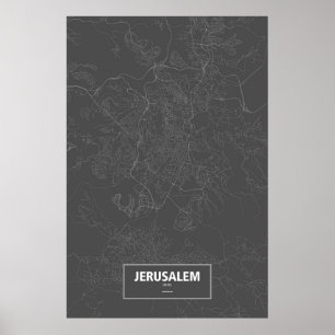Jeruzalem, Israël (zwart wit) Poster