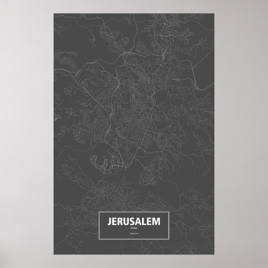 Jeruzalem, Israël (zwart wit) Poster (Voorkant)