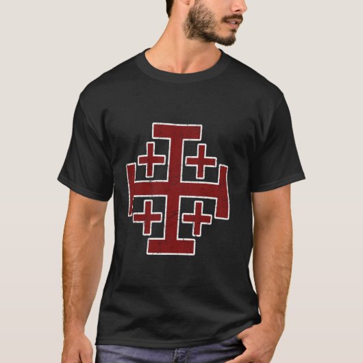 Jeruzalem Kruis Tempeliers T-shirt (Voorkant)