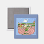 Jeruzalem kunstmagneet magneet (Voorkant / Achterkant)