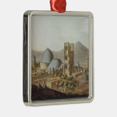 Jeruzalem met de kerk van de Heilige Sepulcher, bl Metalen Ornament (Rechts)