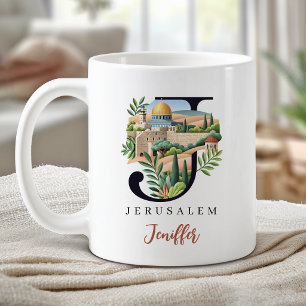 Jeruzalem Monogram Letter J Persoonlijk Cadeau Koffiemok