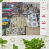 Jeruzalem Old Town uitzicht theedoek (Gevouwen)