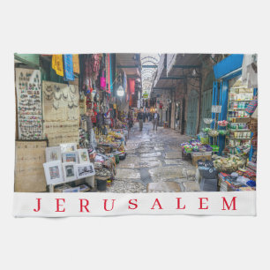 Jeruzalem Old Town uitzicht theedoek