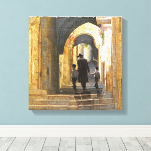 Jeruzalem Oude Stad Israël Schilderijlandschap Canvas Afdruk (Insitu (Houten vloer))