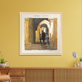 Jeruzalem Oude Stad Israël Schilderijlandschap Poster