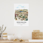 Jeruzalem Reisposter, Vergulde Koepel, Steen Poster (Keuken)