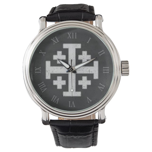 Jeruzalem Ridder Tempeliers Kruis Christelijk Horloge (Voorkant)