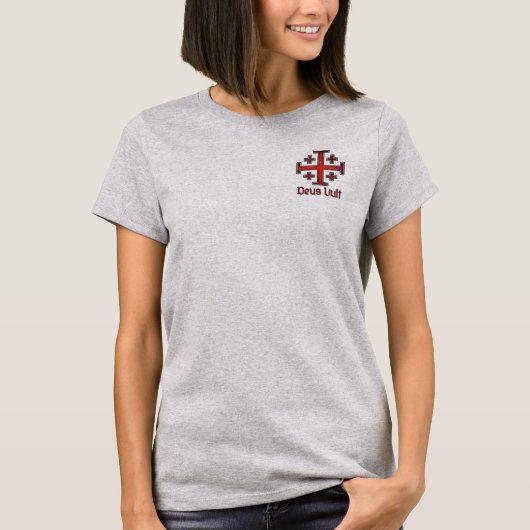 Jeruzalem Ridder Tempeliers Kruis Christelijk T-shirt (Voorkant)
