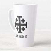 Jeruzalem Ridder Tempeliers Kruis Deus Vult Latte Mok (Linkerhoek)