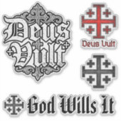 Jeruzalem Ridder Tempeliers Kruis Deus Vult Sticker (Voorkant)