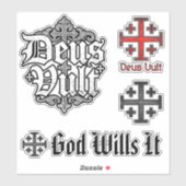 Jeruzalem Ridder Tempeliers Kruis Deus Vult Sticker (Vel)
