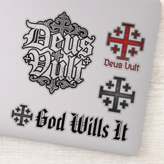Jeruzalem Ridder Tempeliers Kruis Deus Vult Sticker (Detail)