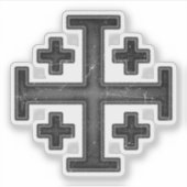Jeruzalem Ridder Tempeliers Kruis Deus Vult Sticker (Voorkant)