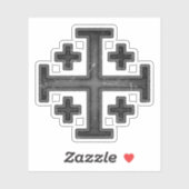 Jeruzalem Ridder Tempeliers Kruis Deus Vult Sticker (Vel)