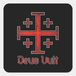 Jeruzalem Ridder Tempeliers Kruisvaarder Kruis Deu Vierkante Sticker