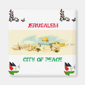 Jeruzalem stad van P[Peace koelkast magneet souven (Voorkant)