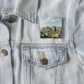 Jeruzalem uit het westen, pub. door William Watts, Vierkante Button 5,1 Cm (In situ)