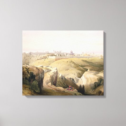 Jeruzalem van de berg Olijven, 8 april 1839 Canvas Afdruk (Voorkant)
