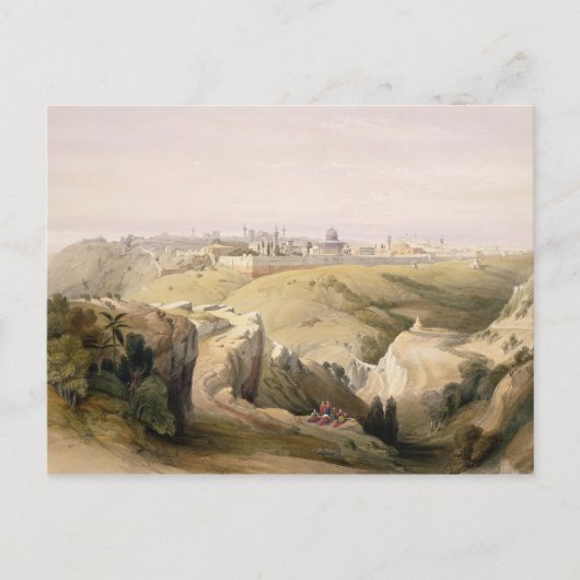 Jeruzalem van het Onderstel van Olijven, 8 April Briefkaart (Voorkant)