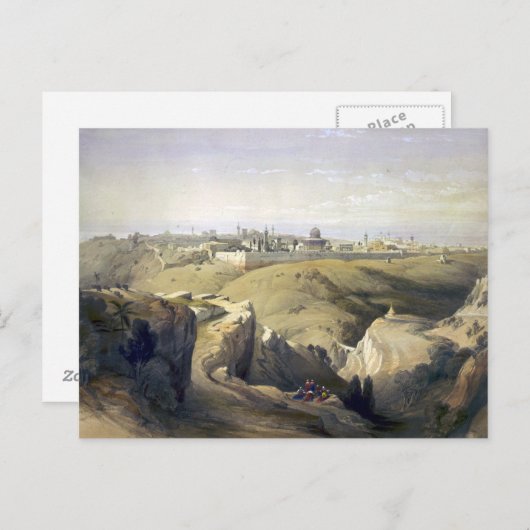 Jeruzalem vanaf de Olijfberg Roberts David Briefkaart (Voorkant / Achterkant)