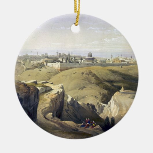 Jeruzalem vanaf de Olijfberg Roberts David Keramisch Ornament (Voorkant)