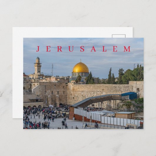 Jeruzalem Western Wall uitzicht briefkaart (Voorkant / Achterkant)