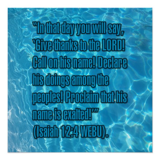 Jesaja 12:4 WEBU Perfect Poster (Voorkant)