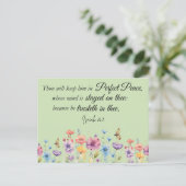 Jesaja 26:3 Perfecte Vrede KJV Wildflowers Bijbel Briefkaart (Staand voorkant)