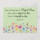 Jesaja 26:3 Perfecte Vrede KJV Wildflowers Bijbel Briefkaart (Voorkant)