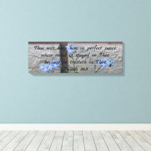 Jesaja 26 vergeet-me-nots canvas (Insitu (Houten vloer))
