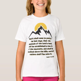 Jesaja 2:2 Bijbel Schrift Quote KJV Meisjes T-shirt