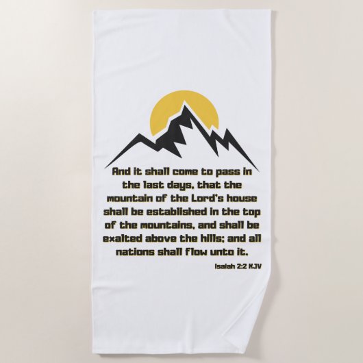 Jesaja 2:2 Bijbel Schrift Quote KJV Strandlaken (Voorkant)