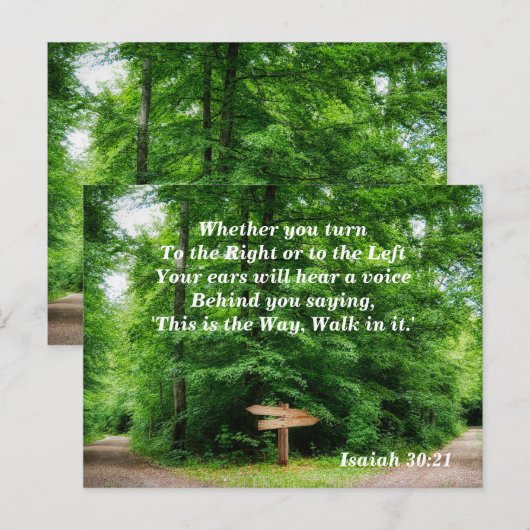 Jesaja 30:21 Deze weg Bbijbeltekst Briefkaart (Voorkant / Achterkant)