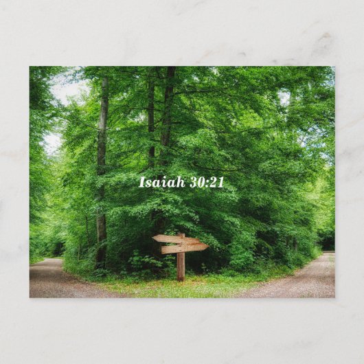 Jesaja 30:21 Dit is de weg Bijbel Verse Briefkaart (Achterkant)