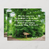 Jesaja 30:21 Dit is de Weg Bijbelvers Briefkaart (Voorkant / Achterkant)