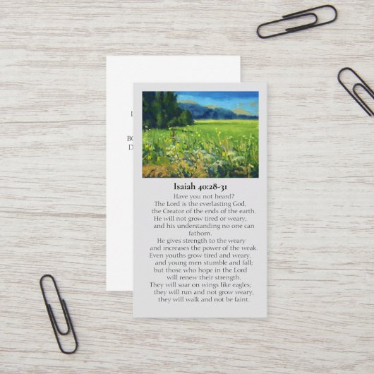Jesaja 40:28-31 Sympathiekaart Visitekaartje (Voorkant / Achterkant in situ)